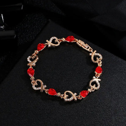 Hollow Love Bracelet With Rhinestones Fashion Temperament Heart-shaped Bracelet For Valentine's Day Gift Jewelry J&M Cheap Store