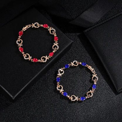 Hollow Love Bracelet With Rhinestones Fashion Temperament Heart-shaped Bracelet For Valentine's Day Gift Jewelry J&M Cheap Store