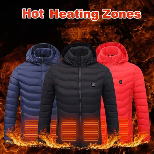 New Heated Jacket Coat USB Electric Jacket Cotton Coat Heater Thermal Clothing Heating Vest Men's Clothes Winter J&M Cheap Store