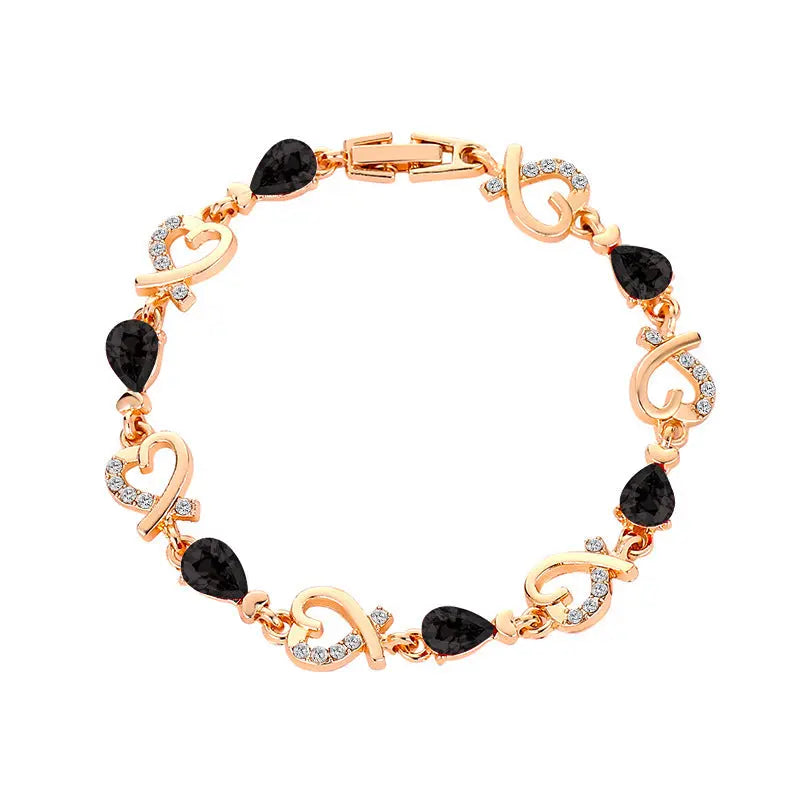 Hollow Love Bracelet With Rhinestones Fashion Temperament Heart-shaped Bracelet For Valentine's Day Gift Jewelry J&M Cheap Store