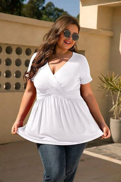 Women's Plus Size T-shirt V-neck Top J&M Cheap Store