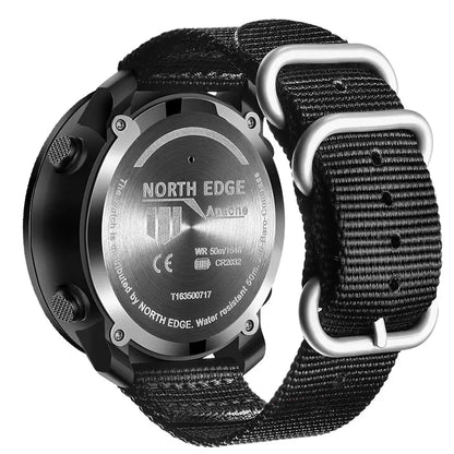 NORTH EDGE Men's sport Digital watch Hours Running Swimming Military Army watches Altimeter Barometer Compass waterproof 50m J&M Cheap Store