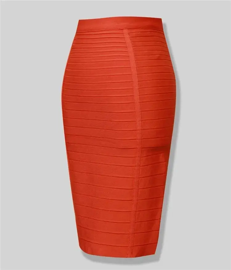 13 Colors Plus Size XL XXL 58cm Women Sexy Zipper Black Blue Orange Red Rayon Bandage Skirt 2024 Designer A Line Skirt Faldas - J&M Cheap Store