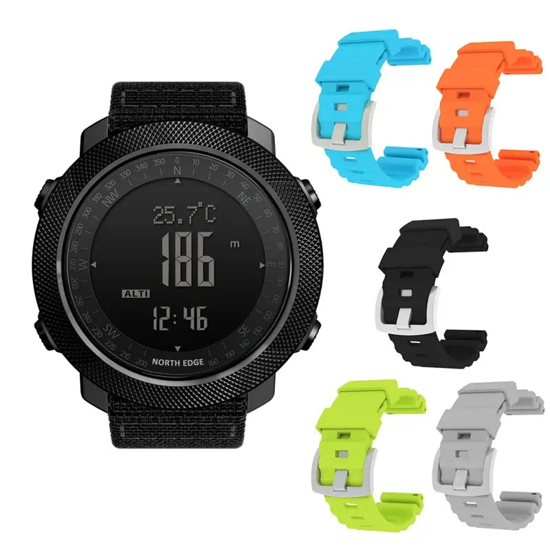 NORTH EDGE Men's sport Digital watch Hours Running Swimming Military Army watches Altimeter Barometer Compass waterproof 50m J&M Cheap Store