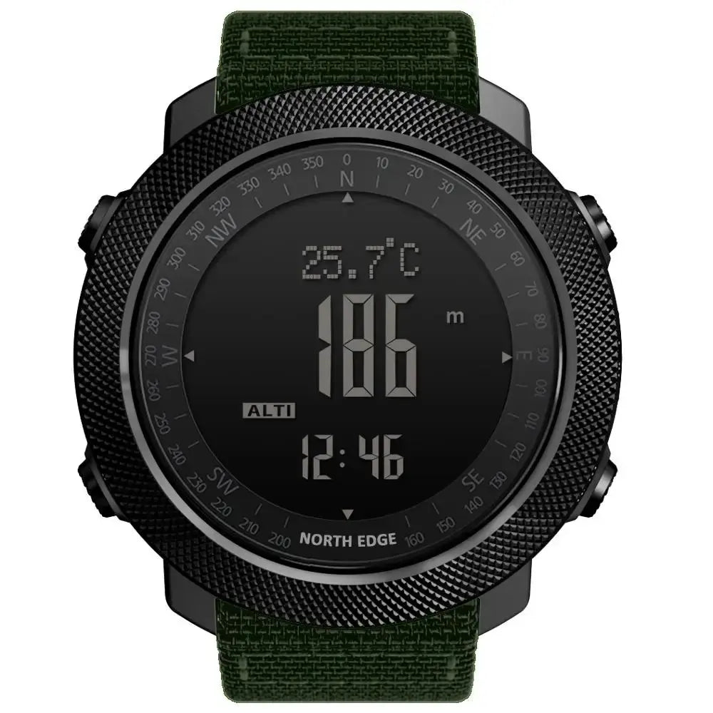 NORTH EDGE Men's sport Digital watch Hours Running Swimming Military Army watches Altimeter Barometer Compass waterproof 50m J&M Cheap Store