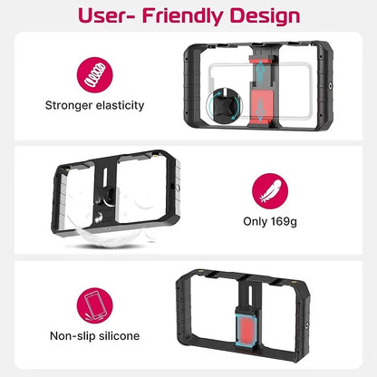 Ulanzi Smartphone Cage Filmmaking Case Small U Rig Hand Grip Phone Video Stabilizer With Cold Mount for iPhone 13 14 15 Android J&M Cheap Store