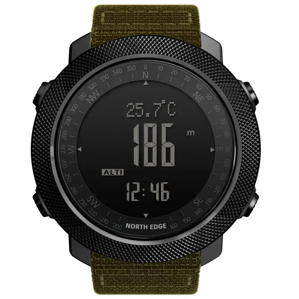 NORTH EDGE Men's sport Digital watch Hours Running Swimming Military Army watches Altimeter Barometer Compass waterproof 50m J&M Cheap Store