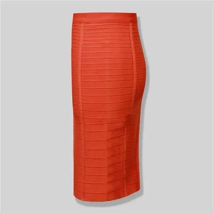 13 Colors Plus Size XL XXL 58cm Women Sexy Zipper Black Blue Orange Red Rayon Bandage Skirt 2024 Designer A Line Skirt Faldas - J&M Cheap Store