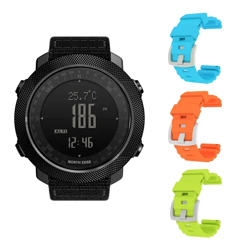 NORTH EDGE Men's sport Digital watch Hours Running Swimming Military Army watches Altimeter Barometer Compass waterproof 50m J&M Cheap Store