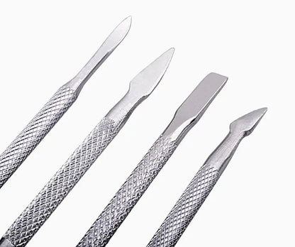 4 Teile/satz stahl Doppel-ended Häutchen Pusher Dead Skin Remover Maniküre reiniger Pflege nägel kunst werkzeug Alle für maniküre set J&M Cheap Store