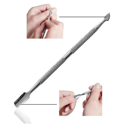 4 Teile/satz stahl Doppel-ended Häutchen Pusher Dead Skin Remover Maniküre reiniger Pflege nägel kunst werkzeug Alle für maniküre set J&M Cheap Store