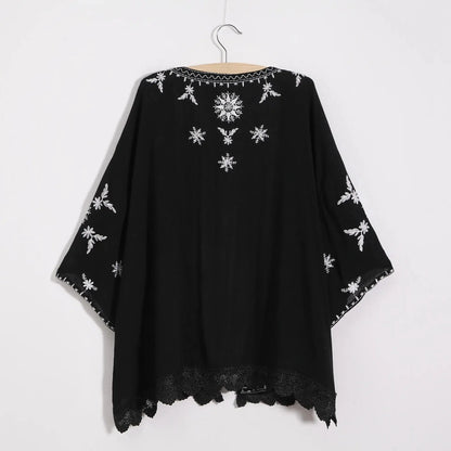 Women Embroidery Kimono Cardigan 2023 Boho Fashion Summer Shawl Shirt Blouse Sunscreen Lace Loose Tops Outwear Blusas Feminina J&M Cheap Store