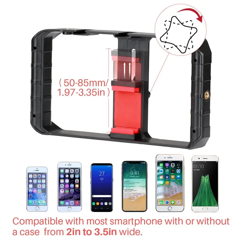 Ulanzi Smartphone Cage Filmmaking Case Small U Rig Hand Grip Phone Video Stabilizer With Cold Mount for iPhone 13 14 15 Android J&M Cheap Store