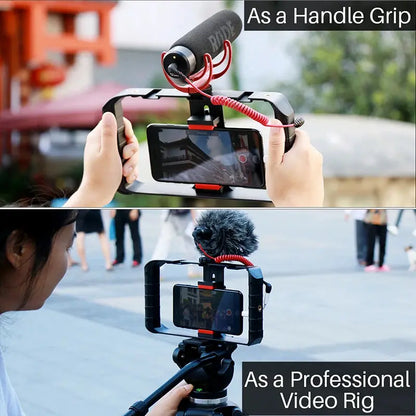 Ulanzi Smartphone Cage Filmmaking Case Small U Rig Hand Grip Phone Video Stabilizer With Cold Mount for iPhone 13 14 15 Android J&M Cheap Store