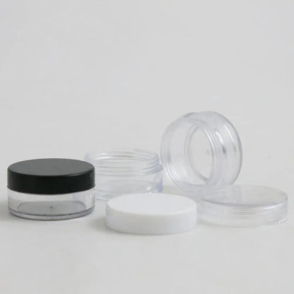 50 x 1g 2g  3g  10g  20g High Quality Empty Transparent PS Cream Jar With Three Plastic Cap Cosmetic Make Up Containers J&M Cheap Store