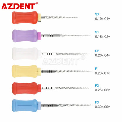 6pcs/Box AZDENT Dental Endodontics NiTi Hand Use Super Rotary File SX-F3 25mm Dental Root Canal File J&M Cheap Store