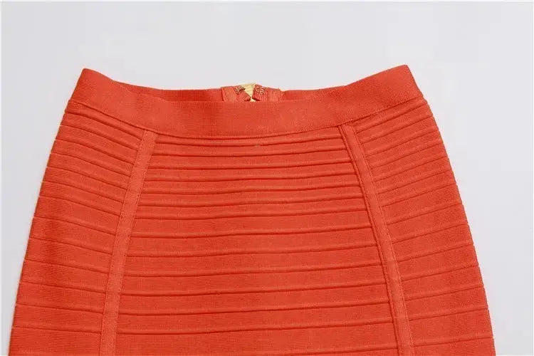 13 Colors Plus Size XL XXL 58cm Women Sexy Zipper Black Blue Orange Red Rayon Bandage Skirt 2024 Designer A Line Skirt Faldas - J&M Cheap Store