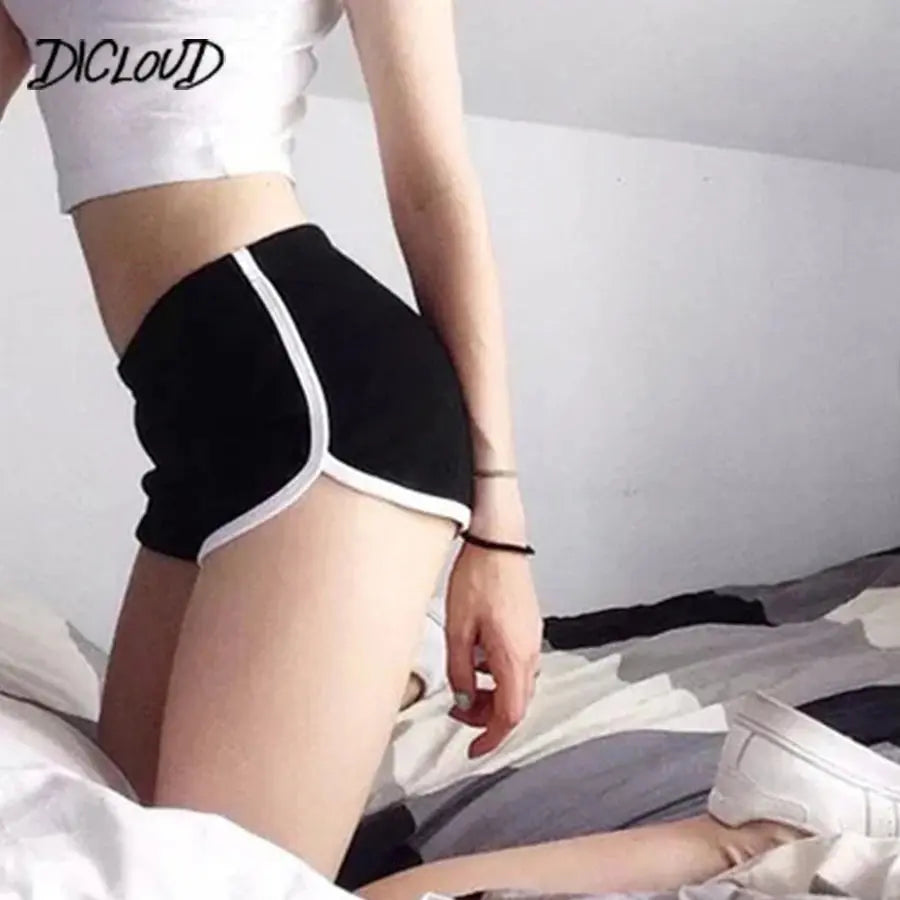 DICLOUD Fashion Stretch Waist Casual Shorts Woman High Waist Black White Shorts Harajuku Beach 2024 Sexy Short Women'S Clothing - J&M Cheap Store