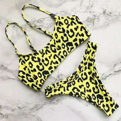 14 Farben S - XL Sexy Leopard Bikini Frauen Bademode Weiblichen Badeanzug Zwei-stück Bikini set Brasilianische Badende Badeanzug schwimmen V871 J&M Cheap Store