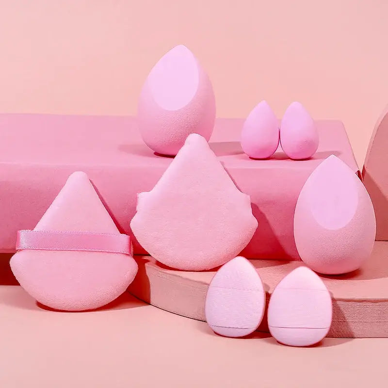 8Pcs Makeup Sponge Set Mini Finger Puff Triangle Powder Puff Soft Beauty Egg Foundation Cream Concealer Make Up Blender Tools J&M Cheap Store