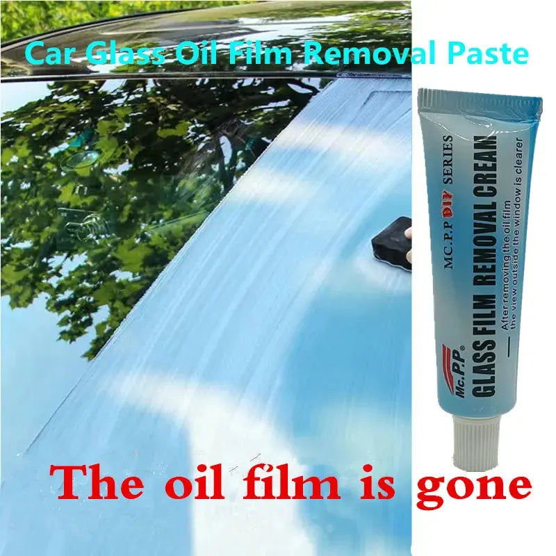 Car Glass Oil Film Removal Paste, Front Windshield Cleaner Decontamination Oil Film Removal Water Spot-Remover For All Cars J&M Cheap Store