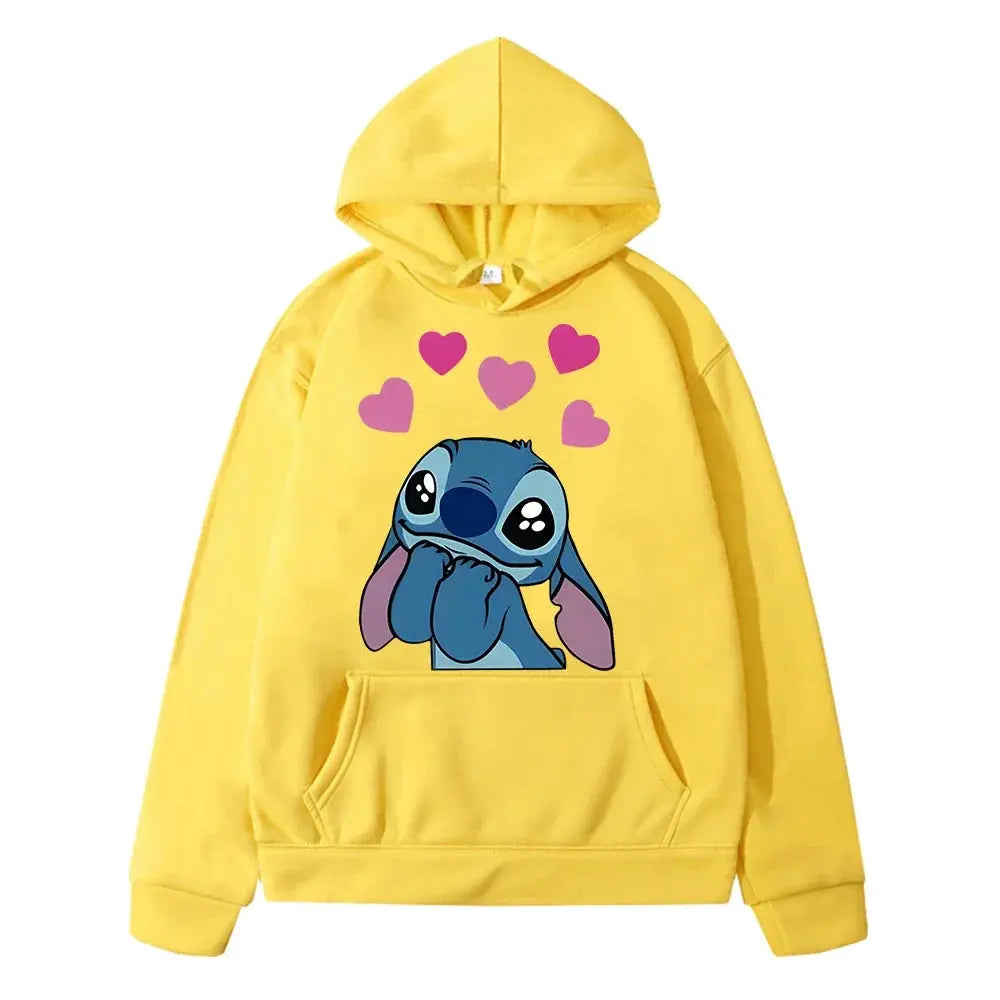 Stitch Disney print Hoodies Casual Fleece Sweatshirt  y2k sudadera disney Anime hoodie pullover boy girl clothes kids Day gift J&M Cheap Store