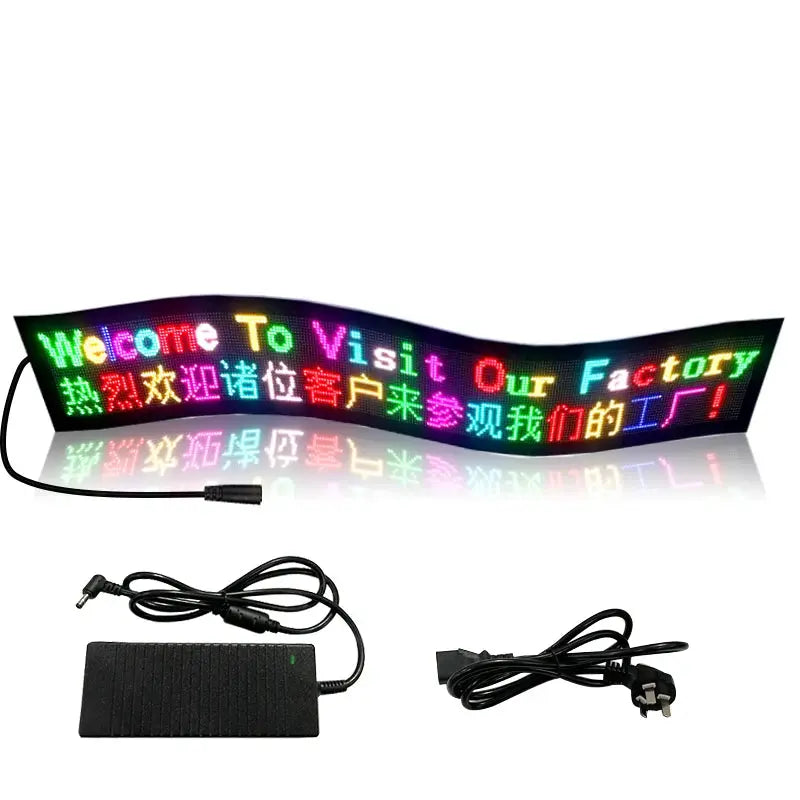 Advertising Scrolling Programmable LED Car Sign Board Waterproof Material Flexible LED Display For Car Shop Bar APP Edit Sign J&M Cheap Store