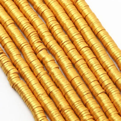 350Pcs 4/6MM Gold Color Flat Round Clay Beads Chip Disk Loose kralen Spacer Beads For Jewelry Making Needlework DIY Bracelets J&M Cheap Store