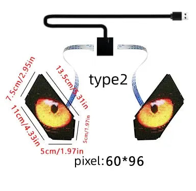 Blinking Eyes LED Display Panel  Eagle Eyes Winking Screen APP Programmable LED Eye Display Sign for Car Backpack Bag LED Screen J&M Cheap Store