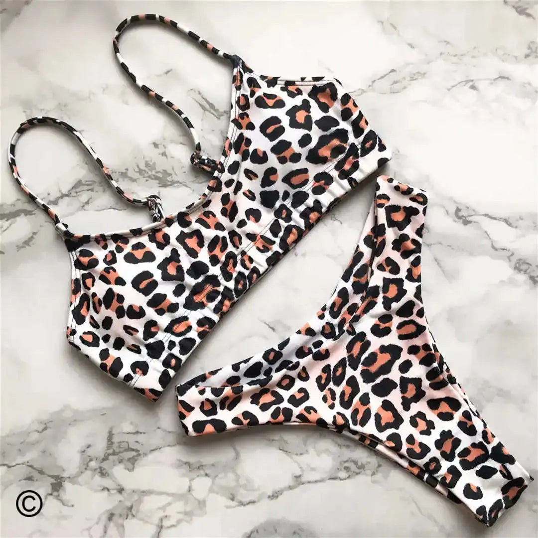 14 Farben S - XL Sexy Leopard Bikini Frauen Bademode Weiblichen Badeanzug Zwei-stück Bikini set Brasilianische Badende Badeanzug schwimmen V871 J&M Cheap Store