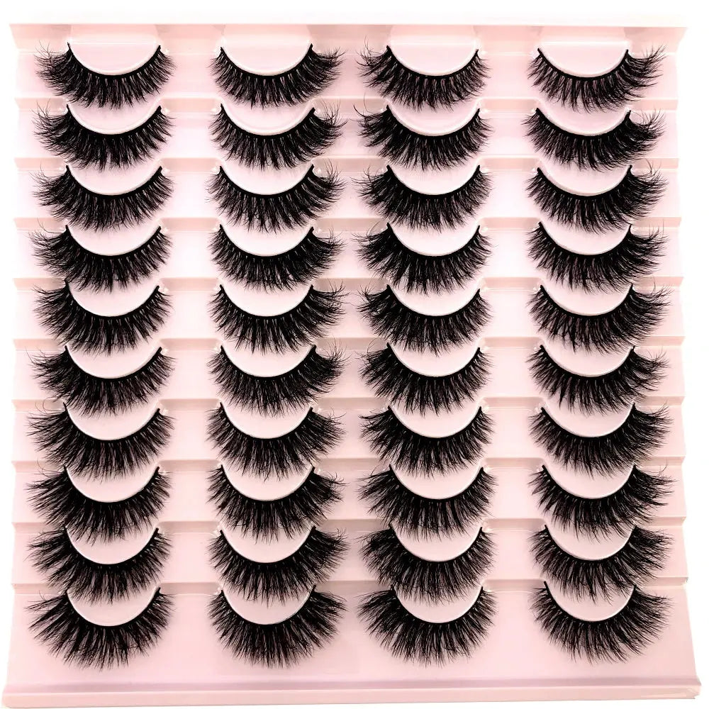 HBZGTLAD 20 pairs 3D Mink Eyelashes Thick Natural False Eyelashes Crisscross Fake Eyelashes Make Up Extension Eyelash For Beauty J&M Cheap Store