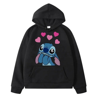 Stitch Disney print Hoodies Casual Fleece Sweatshirt  y2k sudadera disney Anime hoodie pullover boy girl clothes kids Day gift J&M Cheap Store