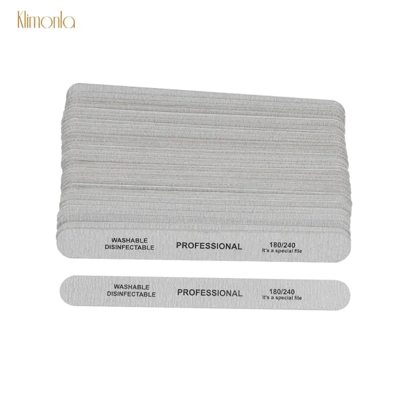 10pcs/lot Sandpaper Nail File for gel nails 180/240 Professional Manicure Buffer Pedicure Double-sided set de limas Nail Tools J&M Cheap Store