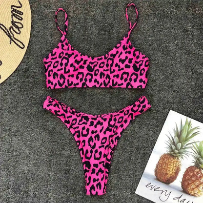 14 Farben S - XL Sexy Leopard Bikini Frauen Bademode Weiblichen Badeanzug Zwei-stück Bikini set Brasilianische Badende Badeanzug schwimmen V871 J&M Cheap Store