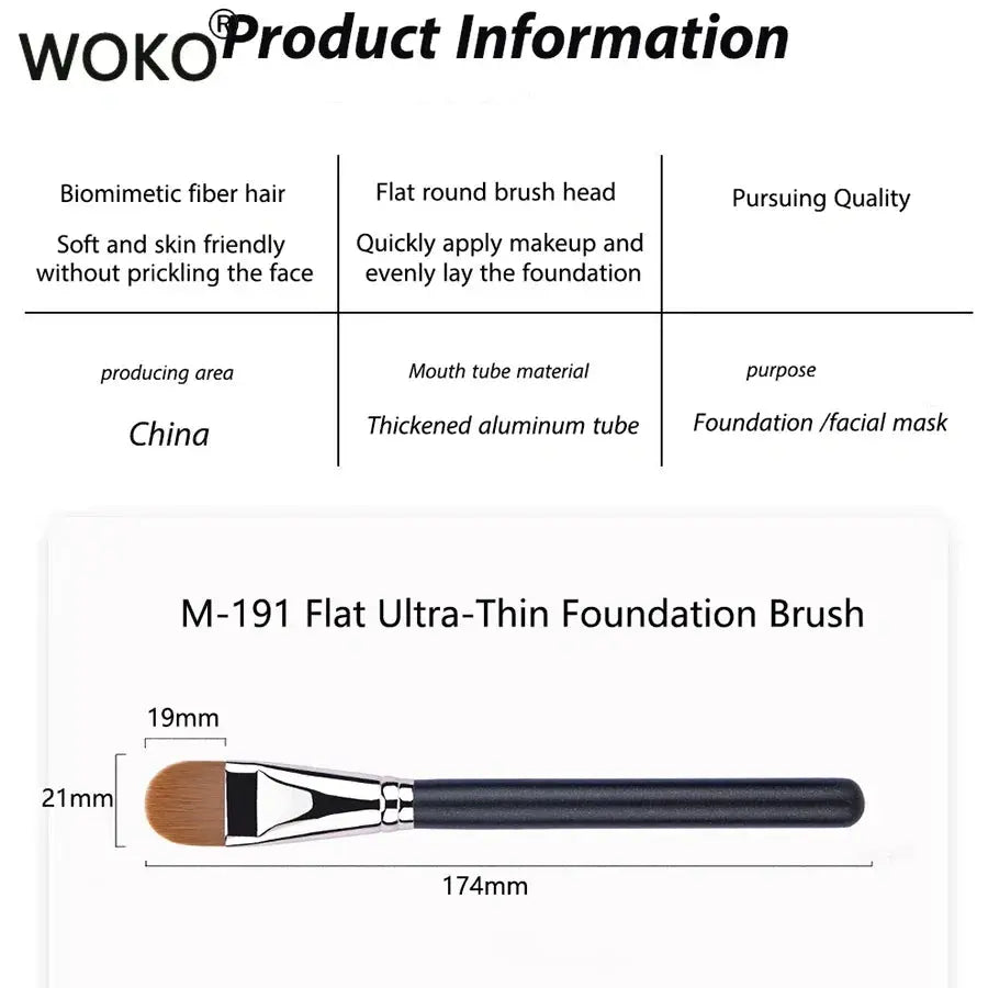 Upgraded M-191 Flat Round Ultra-thin Foundation Makeup BrushProfessional Contour Liquid  Foundation Cream Concealer Make-up Tool J&M Cheap Store