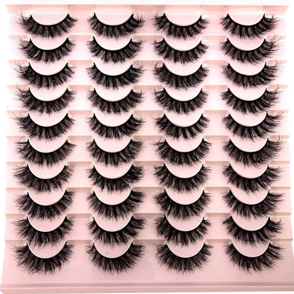 HBZGTLAD 20 pairs 3D Mink Eyelashes Thick Natural False Eyelashes Crisscross Fake Eyelashes Make Up Extension Eyelash For Beauty J&M Cheap Store