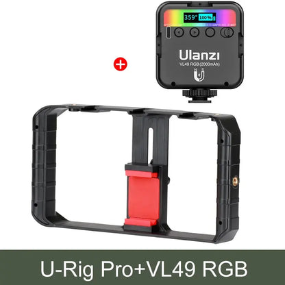 Ulanzi Smartphone Cage Filmmaking Case Small U Rig Hand Grip Phone Video Stabilizer With Cold Mount for iPhone 13 14 15 Android J&M Cheap Store