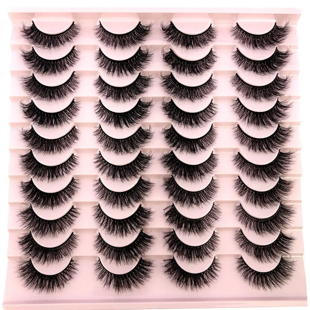 HBZGTLAD 20 pairs 3D Mink Eyelashes Thick Natural False Eyelashes Crisscross Fake Eyelashes Make Up Extension Eyelash For Beauty J&M Cheap Store