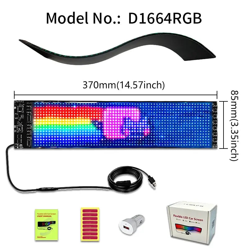 Advertising Scrolling Programmable LED Car Sign Board Waterproof Material Flexible LED Display For Car Shop Bar APP Edit Sign J&M Cheap Store