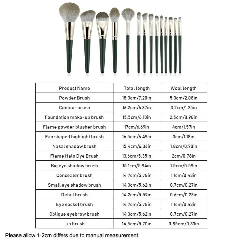 14Pcs Makeup Brushes Set Large Fluffy Soft Eye Shadow Foundation Brush Women Cosmetic Powder Blush Blending Beauty Make Up Tools J&M Cheap Store