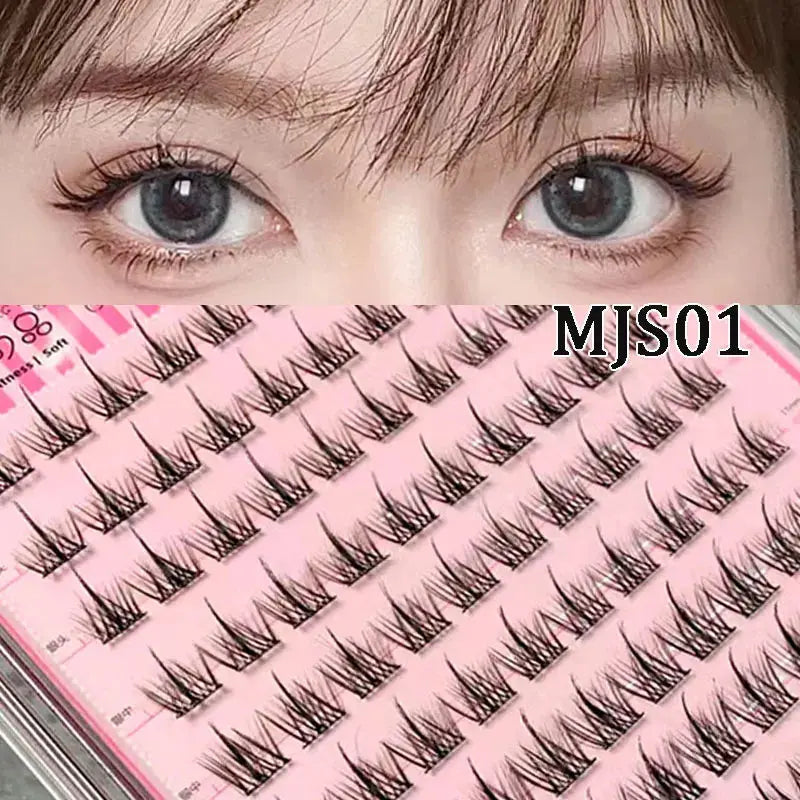 Glue-free and Make-up-free False Eyelashes 5D Fox False Eyelashes Self-adhesive Individual Eyelashes Dense Curls Eye Lashes J&M Cheap Store