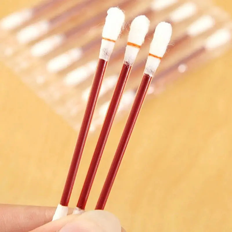 50/10PCS Multifunction Disinfected Stick Make Up Wood Iodine Disposable Medical Double Cotton Swab Makeup Portable Bar J&M Cheap Store