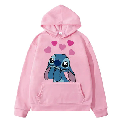 Stitch Disney print Hoodies Casual Fleece Sweatshirt  y2k sudadera disney Anime hoodie pullover boy girl clothes kids Day gift J&M Cheap Store