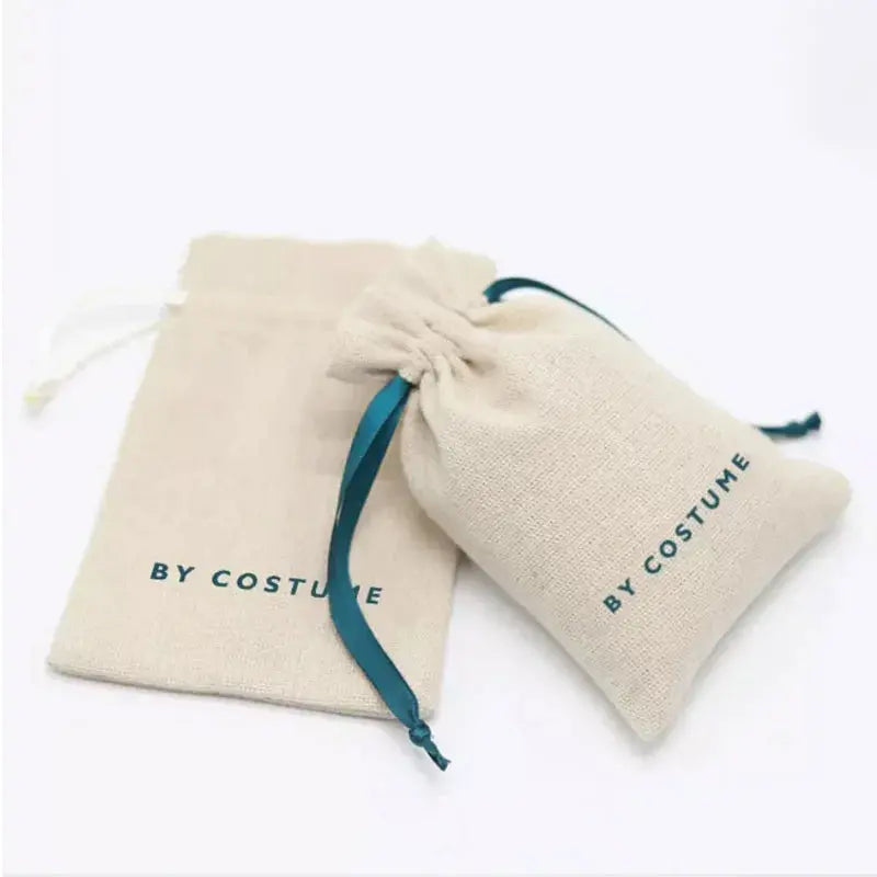 Natural Linen Ribbon Gift Bags 8x11cm 9x12cm 10x15cm 13x17cm 50pcs/Lot Jute Drawstring Dust Sack Jewelry Pouch J&M Cheap Store