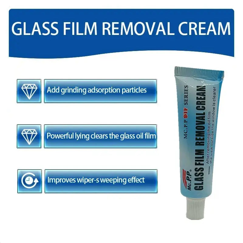 Car Glass Oil Film Removal Paste, Front Windshield Cleaner Decontamination Oil Film Removal Water Spot-Remover For All Cars J&M Cheap Store