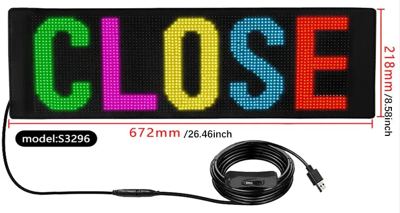 Advertising Scrolling Programmable LED Car Sign Board Waterproof Material Flexible LED Display For Car Shop Bar APP Edit Sign J&M Cheap Store