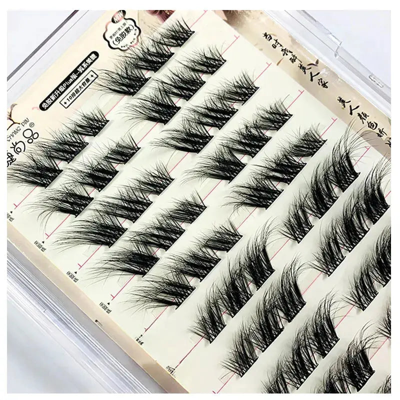 Glue-free and Make-up-free False Eyelashes 5D Fox False Eyelashes Self-adhesive Individual Eyelashes Dense Curls Eye Lashes J&M Cheap Store