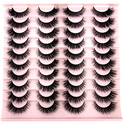 HBZGTLAD 20 pairs 3D Mink Eyelashes Thick Natural False Eyelashes Crisscross Fake Eyelashes Make Up Extension Eyelash For Beauty J&M Cheap Store