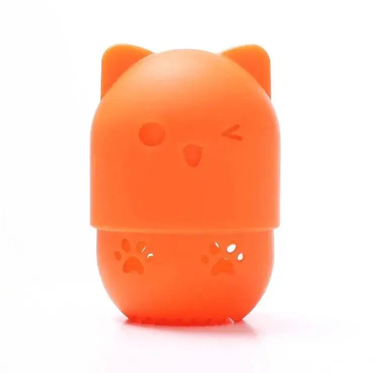 Colorful Cat  Portable Powder Puff Holder Sponge Make Up Drying Cases Soft Silicone Cosmetic Sponge Boxs Holder with Beauty Eggs J&M Cheap Store