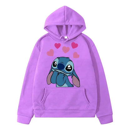 Stitch Disney print Hoodies Casual Fleece Sweatshirt  y2k sudadera disney Anime hoodie pullover boy girl clothes kids Day gift J&M Cheap Store